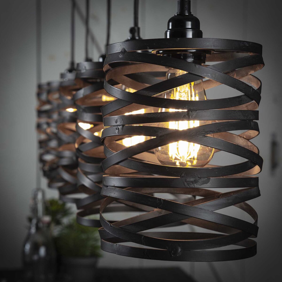Pendant Lamp 5x ø17 spindle / Slate Grey - Image 3