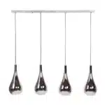 Pendant Lamp 4L silver drop glass / Chromed Glass - Image 3