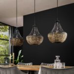 Pendant Lamp 3x kegel waterhyacint / Black Nickel - Image 2