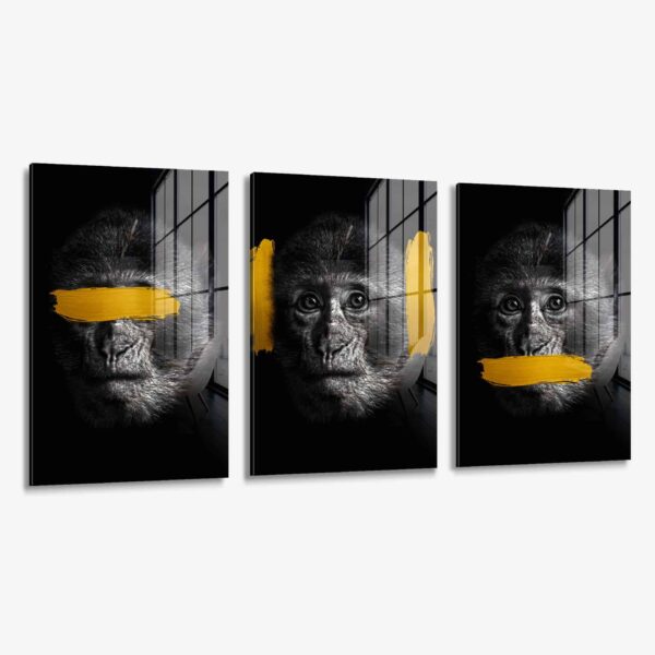 Lot: "3 Wise Monkeys" (3x) – Glass