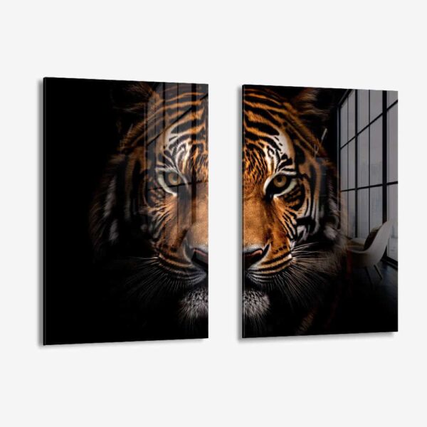 Lot: "Tiger face" (2x) – Glass