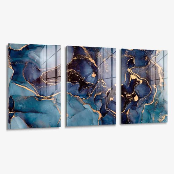Lot: "Blue Marble" (3x) – Glass