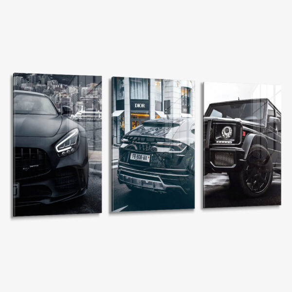 Lot: "Three Cars" (3x) – Glass