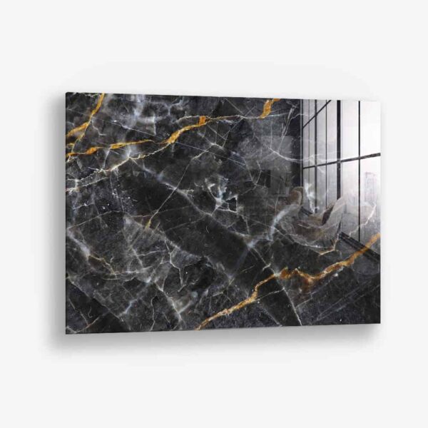Black,  White & Gold Stone – Glass