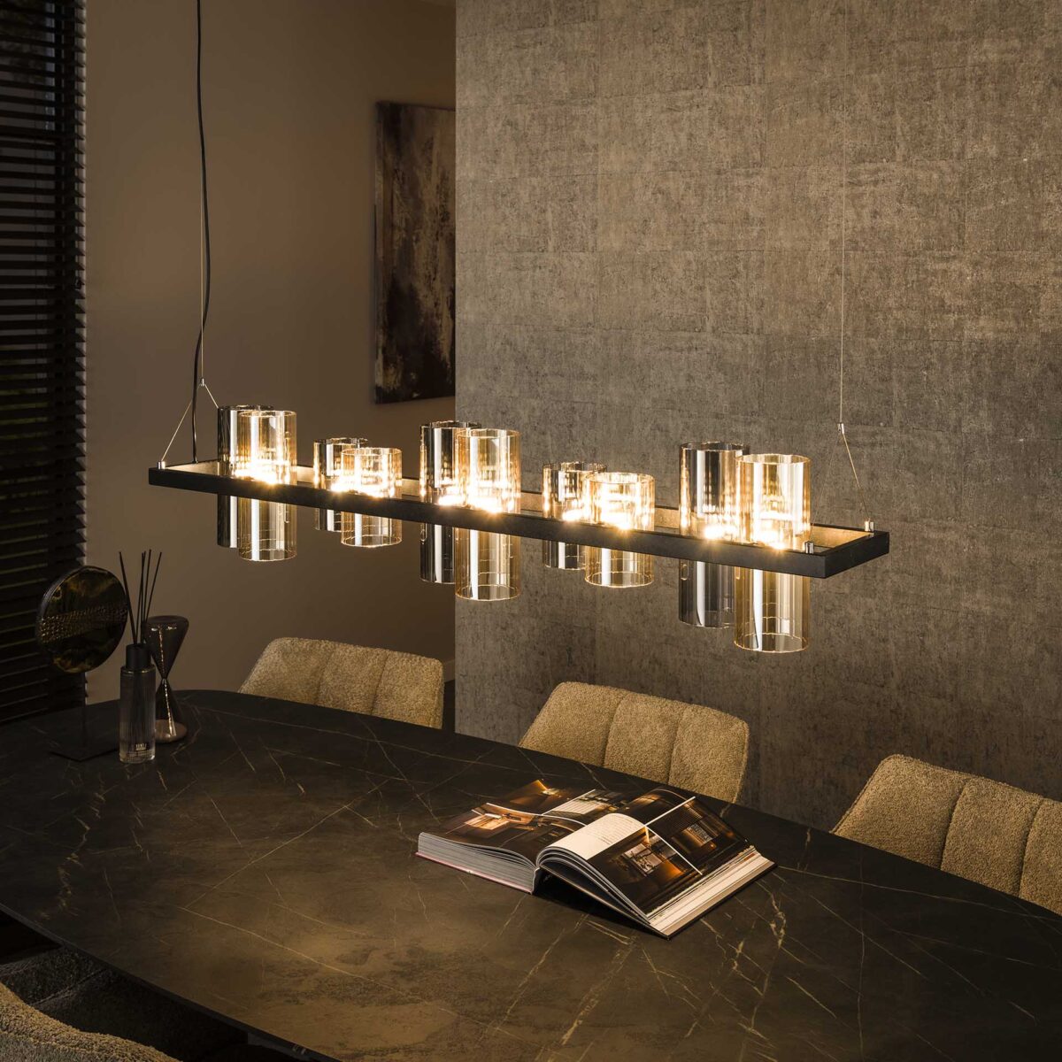Hanglamp 10L cylinder mixed glass - Image 1
