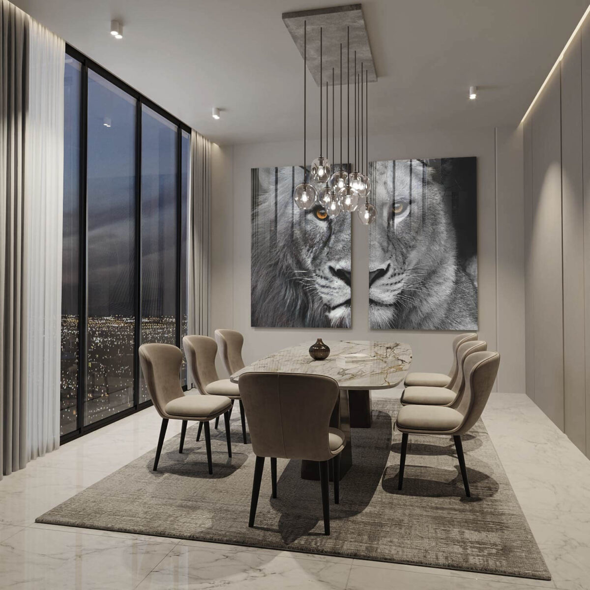 Lot: "Lion & Lioness" (2x) – Glass - Image 3
