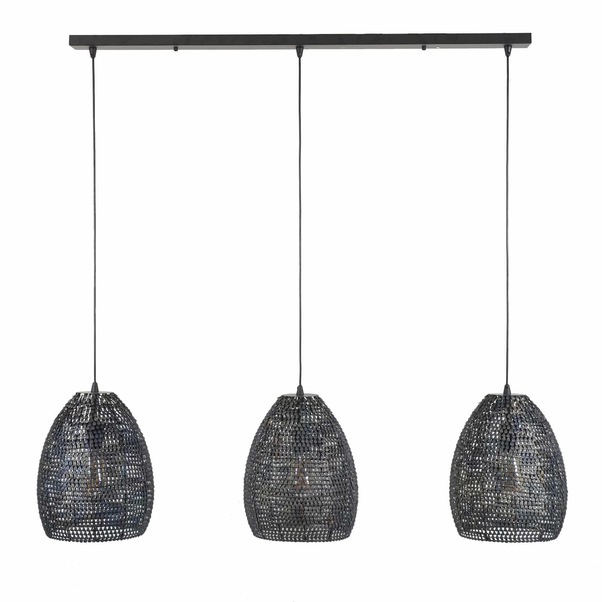 Pendant Lamp 3x Ø26 armor ovaal / Black Brown - Image 3