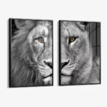 Lot: "Lion & Lioness" (2x) – Glass - Image 2