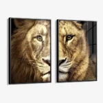 Lot: "Lion & Lioness Color" (2x) – Glass - Image 2